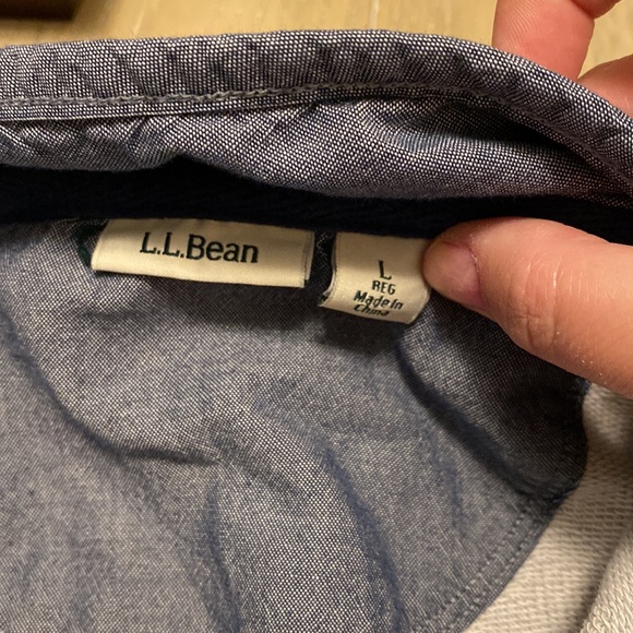 L.L Bean Grey Chambray Pullover - Picture 2 of 6